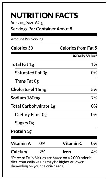 baby clam meat nutritional info