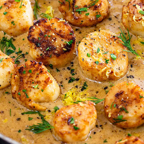 scallops in butter sauce